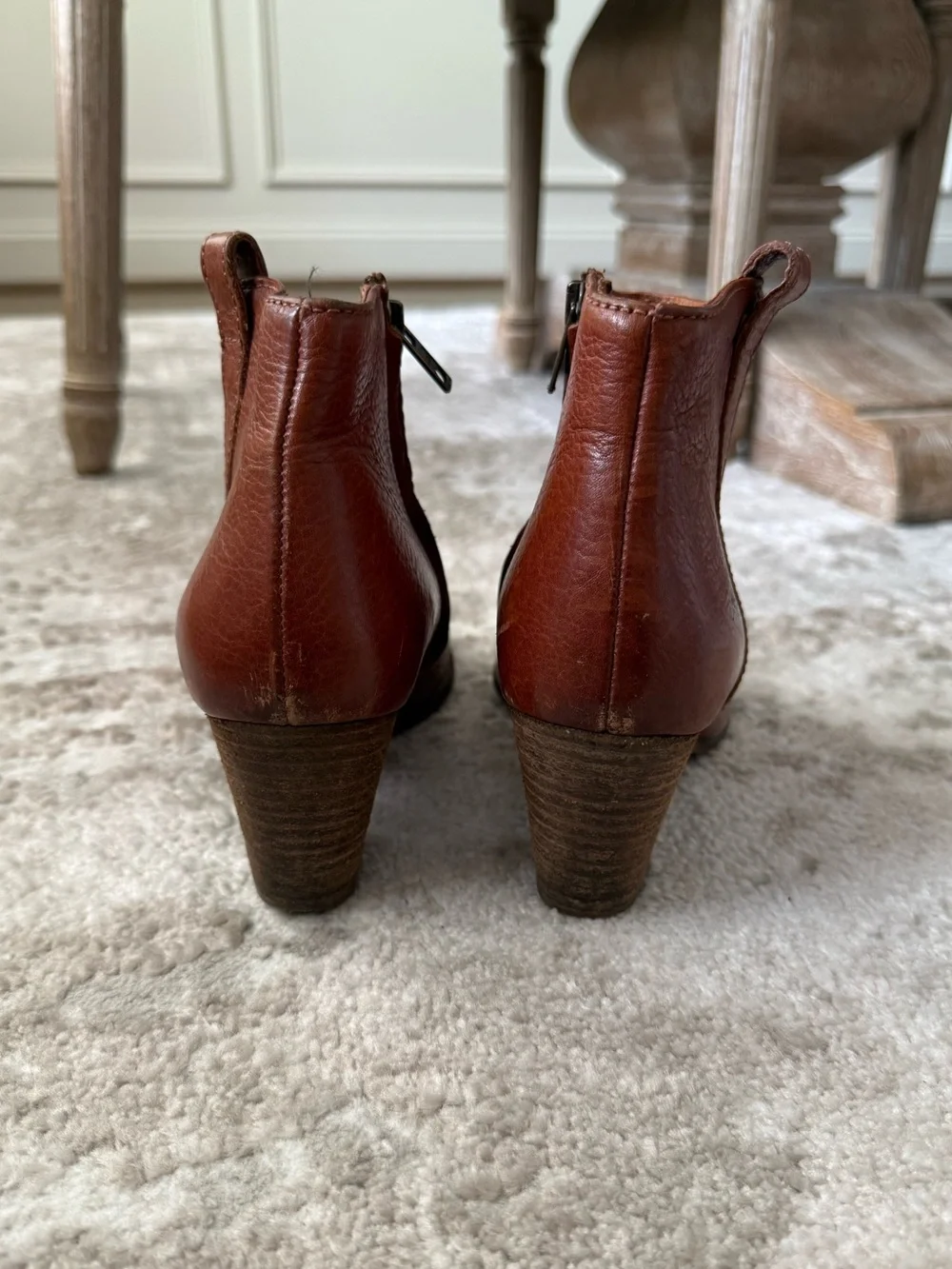 Madewell Billie Tan Leather Ankle Boots
